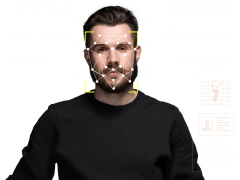 Customer being verified with options of document validation, digital footprint analysis, facial biometrics, database check